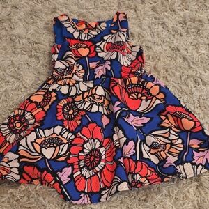 Floral Kids Dress in Blue and Pink